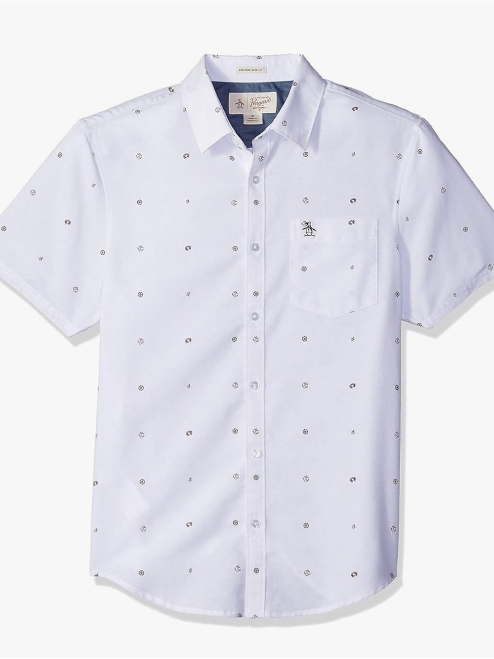 Original Penguin Men's Nautical Theme Oxford Shirt size large
